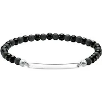 THOMAS SABO Armband Gravierbares Armband mit Beads, mit Obsidian