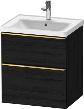 Duravit D-Neo Waschtischunterbau wandhängend Eiche Schwarz Matt 584x452x625 mm - DE4359034160000 DE4359034160000