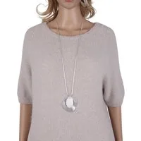 MIRROSI Lange Kette Damen Halskette mit elegantem Anhänger aus Metall ca.90cm lang (perfekt für Pullover, Bluse, Shirt)
