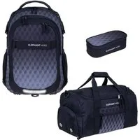 ELEPHANT Schulrucksack Hero Signature Schultasche (Set, 3-tlg., 3 Teile Rucksack Sporttasche Mäppchen Box), Softcase Schulranzen Schulmappe +rsm