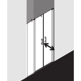Kermi Pega Pendeltür mit Festfeld PEPFR11020VAK 110x200cm, silber hochglanz, ESG klar, rechts, auf Duschwanne