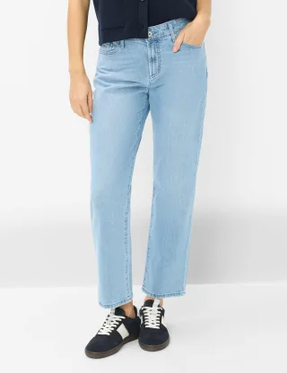 Brax Damen Five-Pocket-Hose Style MADISON S USED BLEACHED BLUE, denim hellblau, Gr. 44K