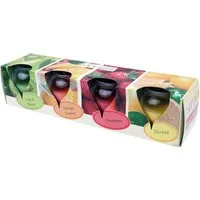 HS Candle Duftkerze "Selection" Duftmix (Set, 4-tlg), Fruit Selection, Duftnote fruchtig, bis zu 18h Brenndauer pro Kerze
