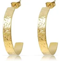 Made by Nami Paar Creolen in Gold, Wasserfest aus Edelstahl, Schmuck Damen Geschenk Freundin
