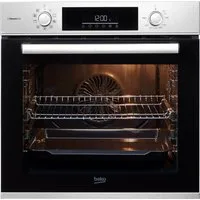 BEKO Einbaubackofen BBIS12301XE, mit 2-fach-Teleskopauszug, SteamShine, Dampf für knusprige Kruste & fluffiges Inneres dank SteamAdd