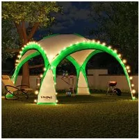 Swing&Harmonie Faltpavillon LED Event Pavillon 3,6 x 3,6m DomeShelter Garten inkl. Solarmodul