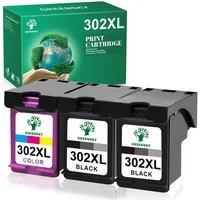 Greensky HP 302 Druckerpatrone Ersatz für HP 302XL Multipack Tintenpatrone (für HP 302 xl Envy 4525 4520 4527 Deskjet 1110 2130 2132 2134 3630 3632 3633 3634 3636 3638, Officejet 3831 3830 3833 5230 5220)