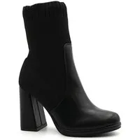 Sonderpostendiscount Damen High Stiefletten Modell LM-17 Black zum Reinschlüpfen High-Heel-Stiefelette