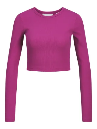 JJXX - JXFELINE STR LS RIB TEE JRS NOOS fuchsia red - Gr. - L