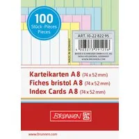 BRUNNEN Schulheft Premium Karteikarten A8 liniert - 5 Farben Sortierung