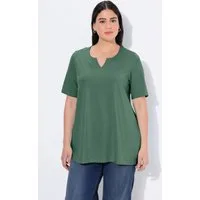 Ulla Popken T-Shirt T-Shirt A-Linie Tunika-Ausschnitt Halbarm