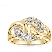 ROUGEMONT Fingerring Damen Statement Ring Gold funkelnder Zirkonia Besatz -Hypoallergen, Everyday Luxury Ring