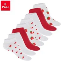 Footstar Sneakersocken Süße Damen Sneaker Socken (8 Paar) Kurze Söckchen mit Muster (8-Paar)
