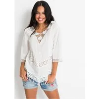 bonprix Tunika femininer Stil, 3/4-Ärmel, bequeme Passform, aus reiner Baumwolle