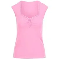 Blutsgeschwister T-Shirt - Damen Top rosa - Herzausschnitt mit Spitze - ärmelloses Shirt - Let