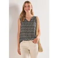 STREET ONE Shirttop Sommertop mit Strukturmix und Print