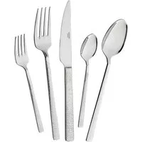 Mulex Besteck-Set Besteck Genua, mit gehämmerter Struktur (60-tlg), 12 Personen, Chromstahl, ein Besteck mit außergewöhnlichem, glamourösen Design