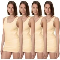 TEXEMP Unterhemd 4er Pack Damen Unterhemd Baumwolle Tank Top Achselhemd Damentop (4-St) 100% gekämmte Baumwolle