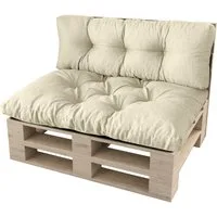sunnypillow Palettenkissen Malmo - Set Sitzkissen 120x80x12 + Rückenkissen 120x40x15, palettenmöbel palettencouch polsterauflage