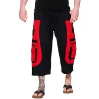 KUNST UND MAGIE Haremshose Kurze Herren Hose 3/4 Baggy Cargo Shorts Hippie Goa Baumwolle