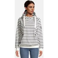 salzhaut Hoodie SÜNN - RINGEL Damen Tailliert salzhaut Kapuzenpullover – bequemer Fit und nordisch klares Design