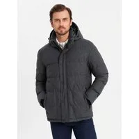 OMBRE Winterjacke Herren-Freizeit-Pufferjacke mit Wolle