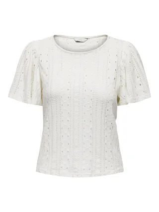 ONLY - ONLRIVERSIDE S/S FLAIRED TOP NOOS JRS cloud dancer - Gr. - L