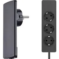 Evoline EVOline 151000156100 Steckdosenleiste 3fach Schwarz Schutzkontakt 1 St Steckdosenleiste (Kabellänge 1.50 m)