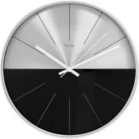 Hama Wanduhr Uhr "Sizilien, Ø 30 cm, ohne Ticken, Schwarz/Silber (geräuscharm)