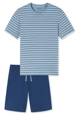 SCHIESSER - Schlafanzug kurz pacific blue - Gr. - 50