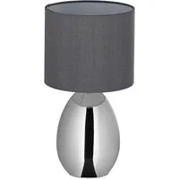 relaxdays Nachttischlampe mit Touch silb