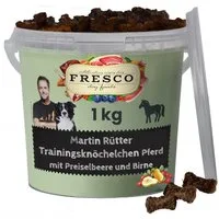 Fresco Dog Martin Rütter Trainingsknöchelchen 1kg, Hunde Leckerli Pferd mit Preiselbeeren & Birne, Snack für: Hunde, Hypoallergen, getreidefrei, hoher Fleischanteil