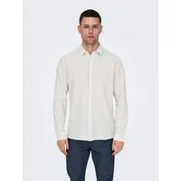 ONLY & SONS Kurzarmhemd ONSCAIDEN LS STRIPE LINEN SHIRT 660 NOOS