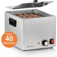 Mahlzeit Speisenwärmer Edelstahl Würstchenwärmer elektrisch, 1200 W, 6 Liter
