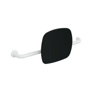 Hewi 801 Rückenstütze 801.51B9263L98 Wandabstand 150mm, Ausführung links, matt, Lehne tiefschwarz, signalweiß