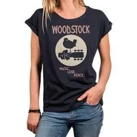 MAKAYA T-Shirt Damen Vintage Woodstock Musik Sommer Top 60er 70er Hippie Bandshirt große Größen