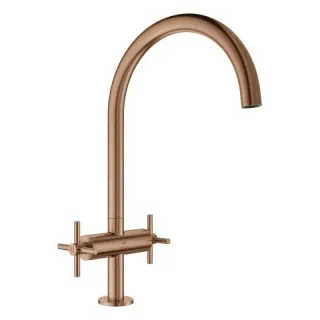 GROHE 2-Griff-Küchenarmatur Atrio 30609 C-Auslauf warm sunset gebürstet, 30609DL0 30609DL0