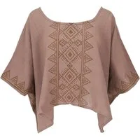 Guru-Shop Longbluse Weites Boho Blusentop mit Fledermausärmeln,.. alternative Bekleidung