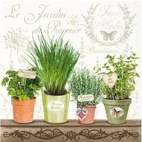 Ambiente Luxury Paper Products Papierserviette, Servietten Papier 33x33cm 3-lagig Kräutertopf & Provence-Motiv 20 Stk.