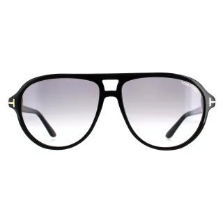 Tom Ford Aviator Herren glänzend schwarz Rauch Gradient FT0932 Jeffrey