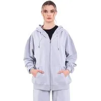 COMEOR Kapuzensweatjacke Damen Bequeme Baumwoll-Hoodie-Jacke Kapuzensweatshirt mit durchgehendem Reißverschluss