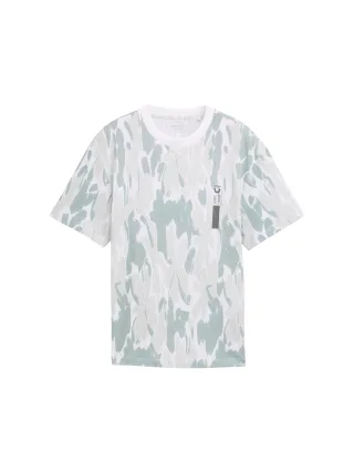 Denim Tom Tailor - Relaxed Fit T-Shirt mit Allover-Print white abstract flowery print - Gr. - L
