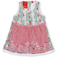 BONDI Trachtenkleid Dirndlkleid Baby/Kleinkind - SOMMERBLUMEN - salbei/rot