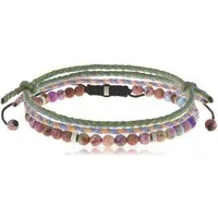 Made by Nami Armband Set Armband Herren Damen bunt mit verschiedenen Armbändern, aus Stoff und Edelstahl - Schlichtes Design - Wasserfest