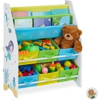 relaxdays Kinderregal mit 6 Boxen & 2 Hängefäch, B
