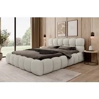 thematys Polsterbett mit Bettkasten / Stauraumbett, Bouclé 140x200 - 200x200cm (Optional mit 28 cm H3/H4 Taschenfederkern oder 23 cm Taschenfederkern-Matratze H2, Wolkenbett mit XXL Kopfteil)