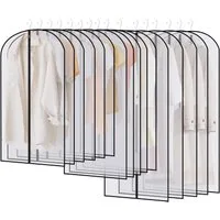 SinLaw Kleidersack 16 Kleidertaschen Anzug, Kleidertaschen mit Reißverschluss, 4 Größen transparente Kleidungsstück Schutzabdeckung