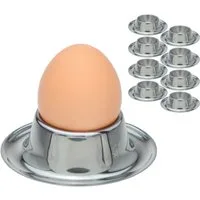 Koopman Eierbecher Edelstahl Rund 8er Set, (Set, 8-tlg., 8 Eierbecher), Set, Flach, Ø8cm, Lebensmittelecht, Spülmaschinengeeignet
