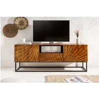 riess-ambiente Lowboard SCORPION 160cm natur, Massivholz · TV-Board · 3D Schnitzereien · Handarbeit · Wohnzimmer