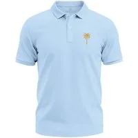 Neverless Poloshirt Poloshirt Herren mit Palmen-Logo Kurzarm Polo Sommer Casual Look mit Print